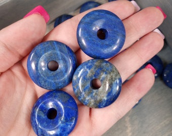 Lapis Lazuli 30 mm Pi Stone Donut 10 mm thick Dyed Crystal