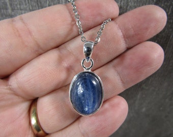 Kyanite Sterling Silver Pendant with Stainless Steel Chain P79