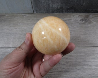 Orange Calcite Sphere 14.4 oz 66 mm #8407 cc