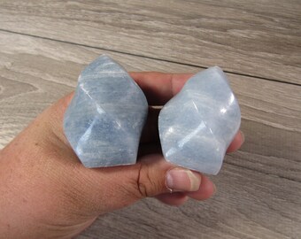 Blue Calcite Shaped 2 inch + Flame M298