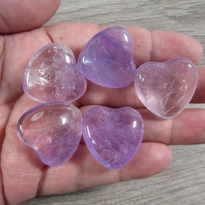 Lilac Amethyst Stone Puffy 25 mm Heart K92