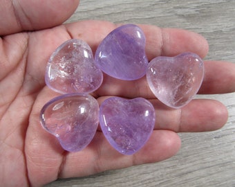 Lilac Amethyst Stone Puffy 25 mm Heart K92