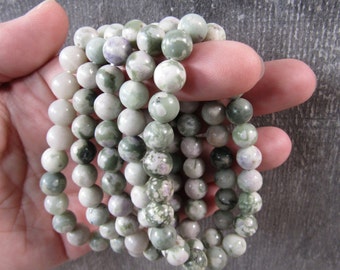 Peace Jade Round Stretchy String Bracelet 8 mm G119