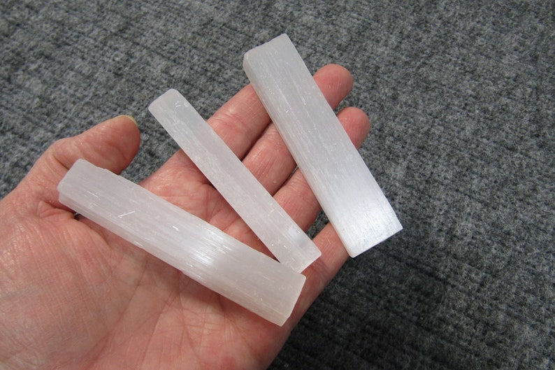 Selenite Wand 3.75 inch Raw Stick Wand SL4 image 5