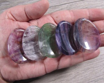 Fluorite Worry Stone Oval Shaped Stone