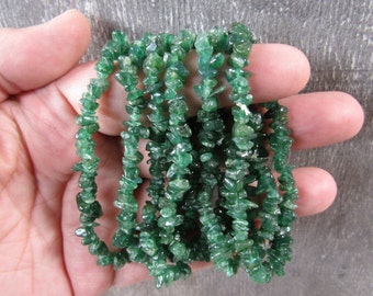 Dark Aventurine Bracelet Stretchy String with Chip Crystals 318