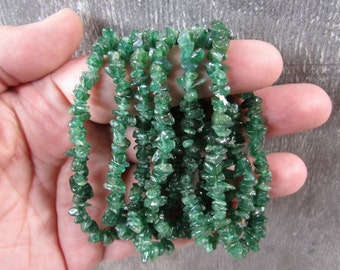 Dark Aventurine Bracelet Stretchy String with Chip Crystals