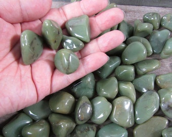 Green Chert Tumbled Stone 1 inch + Crystal