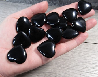 Obsidian Stone Flat 25 mm Heart K365