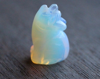 Opalite Howling Wolf Stone Shaped Figurine