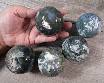 Moss Agate 60 to 64 mm Sphere S109