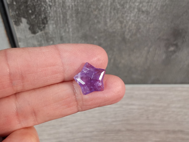 Amethyst Star Crystal Faceted Bead approx. 13 x 14 x 6.5 mm F250 image 1