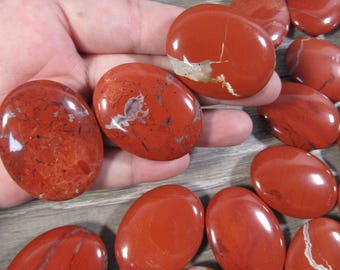 Red Jasper Palm Stone Oval