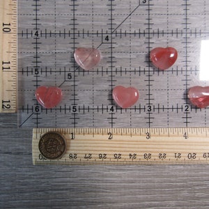 Cherry Quartz Small 17 mm Heart Stone with Flat Back K257 image 10