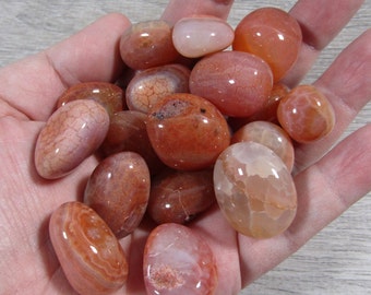 Fire Agate Tumbled Stone 0.75 inch + Crystal