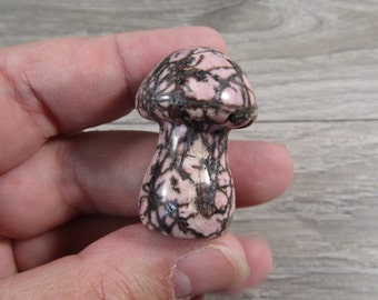 Rhodonite Mushroom Fairy Stone 1.5 inch +/- Shaped Crystal