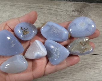 Chalcedony Tumbled Stone 1.25 inch + Crystal