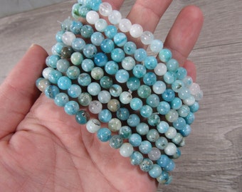 Hemimorphite 6 mm Round Stretchy String Bracelet 225