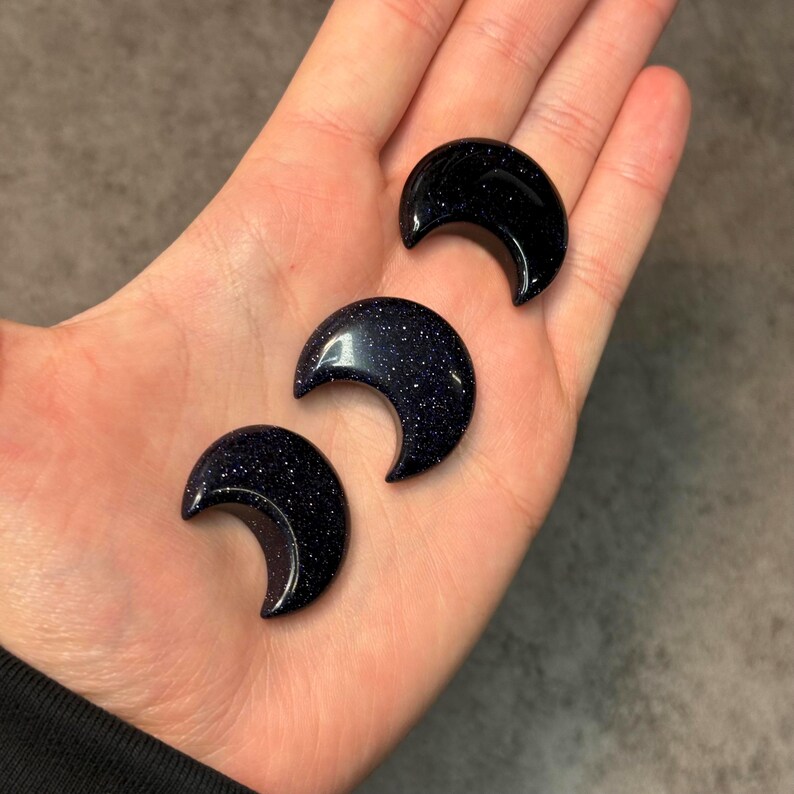 Crescent Moon Charm Set - Natural Gemstone Lunar Trinkets Witchy Boho Pocket Moons image 14