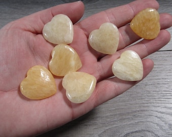 Orange Calcite Stone Flat 25 mm Heart
