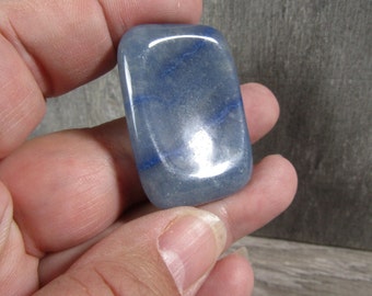 Blue Quartz Rectangle Worry Stone