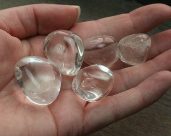 Clear Quartz 0.5 inch + Tumbled Stone T29