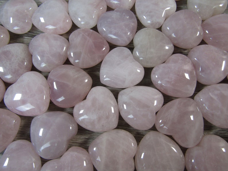 Rose Quartz Puffy 25 mm Heart A1 image 9