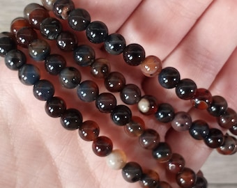 Sardonyx Bracelet Round 6 mm Stacking for Yoga Look