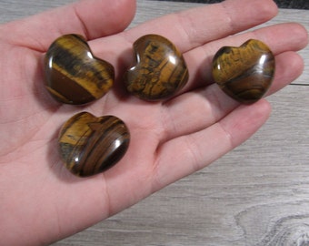 Tiger's Eye Puffy Heart Shaped Stone 27 mm