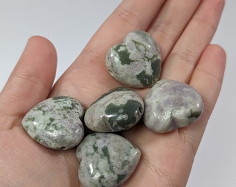Peace Jade Bead Heart Shaped 25 mm Stone Focal A22-301