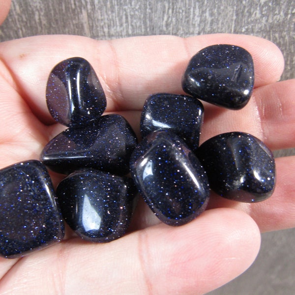 Blue Goldstone 3/4 inch + Tumbled Stone T186