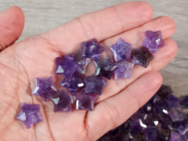 Amethyst Star Crystal Faceted Bead approx. 13 x 14 x 6.5 mm F250 image 6