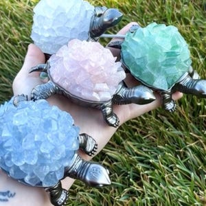 Kristallen schildpad-nachtlamp // 5" // LED-licht