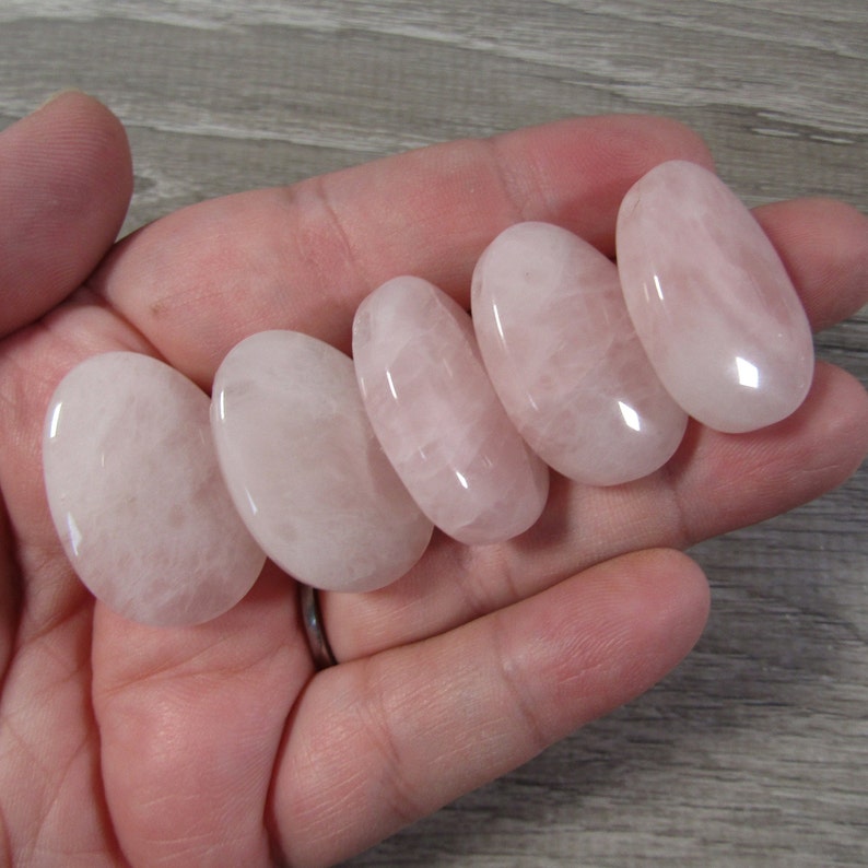 Rose Quartz Bead Drop Shapes with a Large Hole image 7