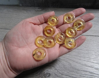 Yellow Fluorite Pi Stone  mm Donut P53