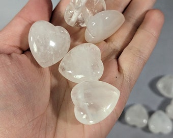Clear Quartz Bead Heart Shaped 25 mm Stone Focal A22-105