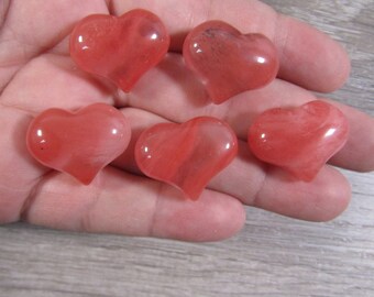 Cherry Quartz Heart Puffy 25 mm Shaped Stone