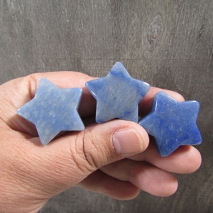 Blue Quartz Star 26 mm Shaped Stone immagine 7