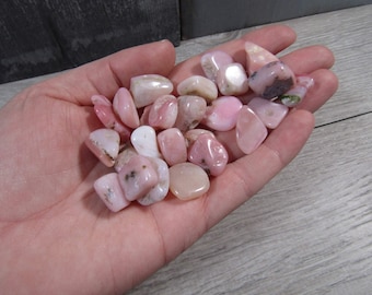 Pink Opal 3/4 inch + Tumbled Stone T175