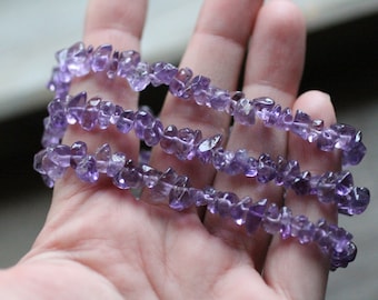 Amethyst Gemstone Stretchy String Bracelet G158