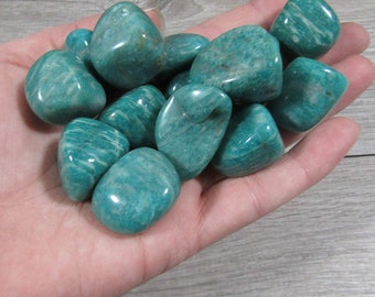 Amazonite 0.75 inch + Tumbled Stone T167