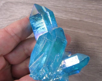 Titanium Blue Aura Quartz Large Crystal