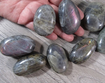 Labradorite Sunshine Aura Palm About 2 inch Stone E152