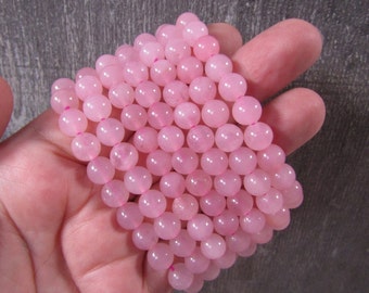 Rose Quartz 8 mm Round Stretchy String Bracelet 414