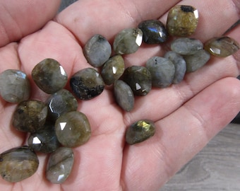 Labradorite Small Faceted 11 by 11 mm Square J128