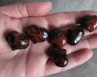 Mahogany Obsidian Heart Puffy Shaped 25 mm Crystal