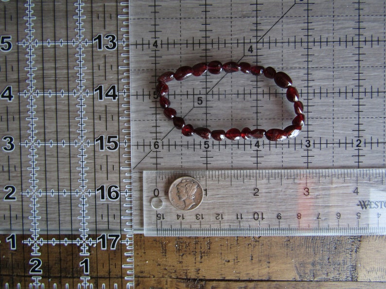 Garnet Stretchy String Oval Bracelet G48 image 9