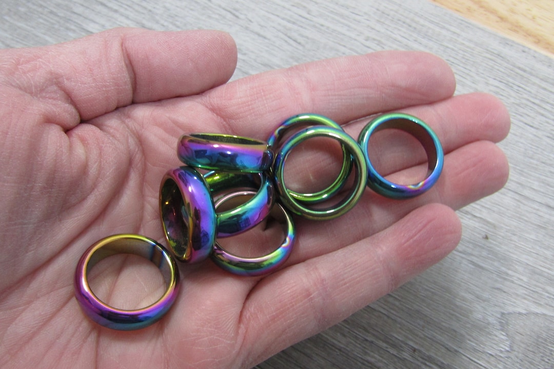 Hematite ring rainbow discount