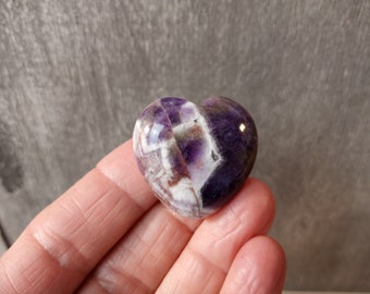 Amethyst Stone Puffy 30 mm Heart K91