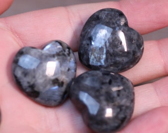 Larvikite Stone Puffy 25 mm Heart K370